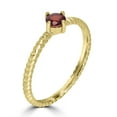 thumbnail image 2 of GEMISTRY Scarlett 14k Gold Round Solitaire Garnet Gemstone Stackable Ring, 2 of 3