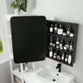 thumbnail image 2 of 28"x20" Rectangle Recessed/Surface Mount Medicine Cabinet with Mirror,Black, 2 of 5