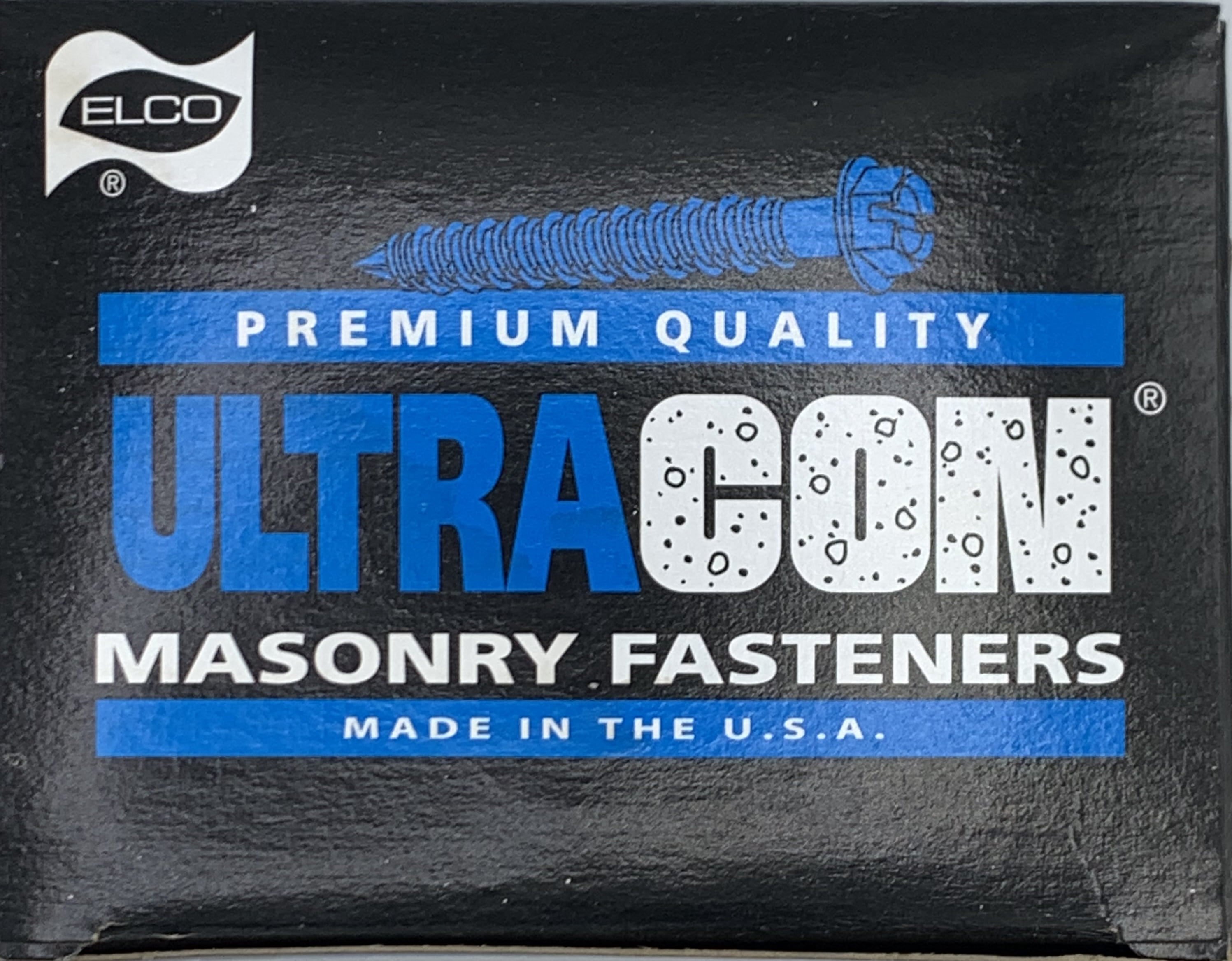 ELCO 100ct Ultracon 1/4" Slotted Hex Concrete Screw 3-1/4" BLUE (Tapcon) + Masonry Bit