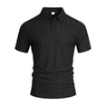thumbnail image 6 of Mens Cotton Linen Golf Polo Shirts Short Sleeve Lapel Collar Breathable Casual Work Tops, 6 of 6