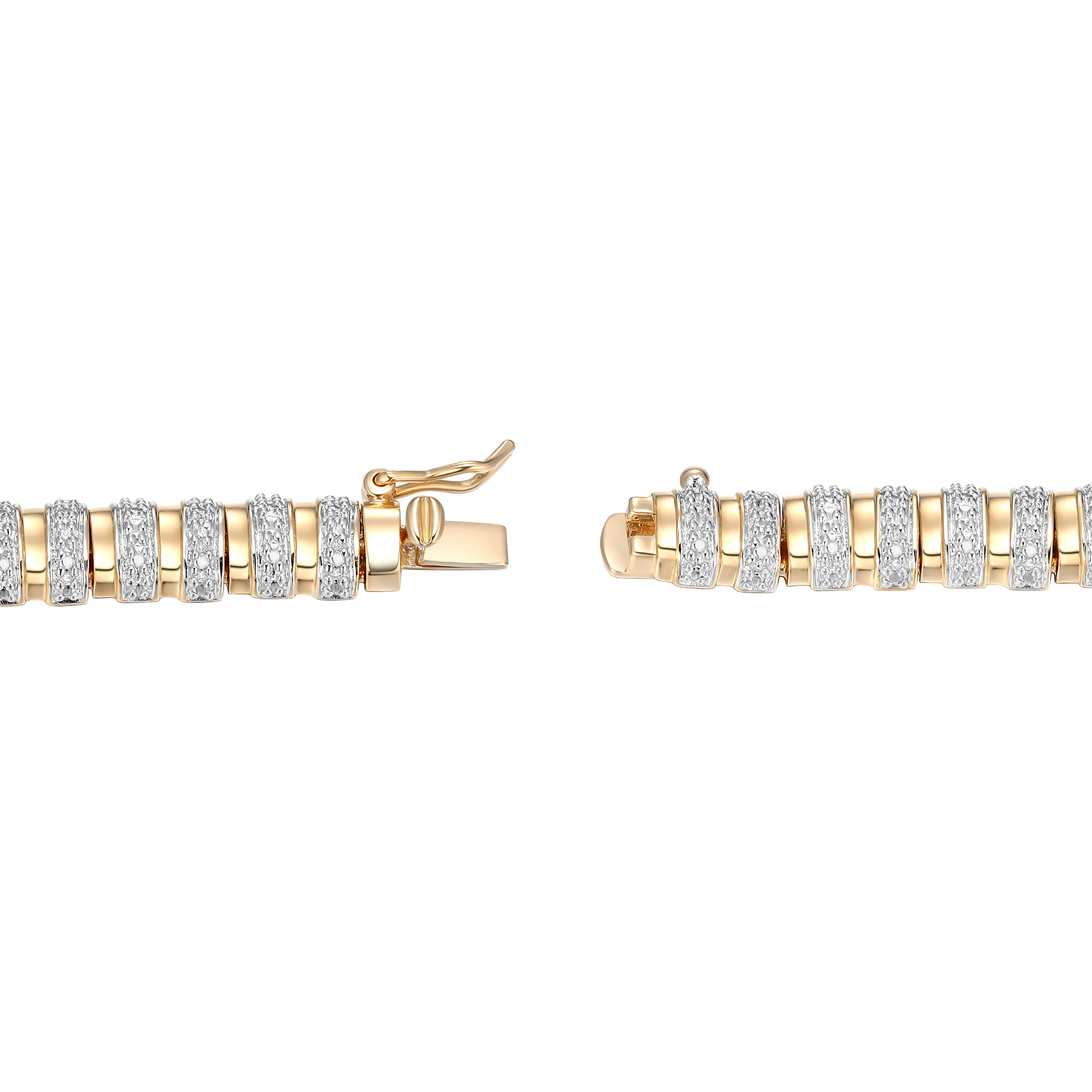 Forever Facets Diamond Accent Twist Necklace in 18k Yellow Gold over Bronze, Adult Female