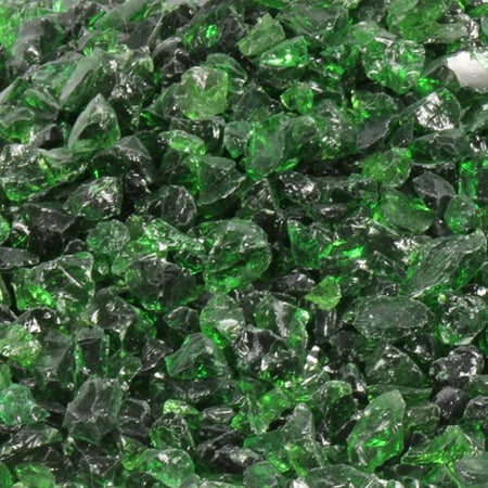 Amber Fire Glass Bowl - American Fireglass Recycled Fire Pit Glass - 10 lbs