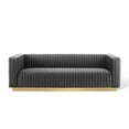 thumbnail image 5 of Ergode Charisma Channel Tufted Performance Velvet Living Room Sofa - Charcoal, 5 of 5