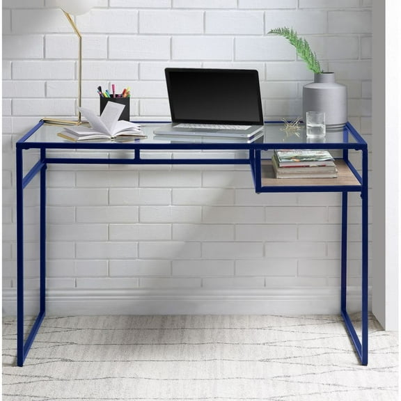 Hassch Yasin Desk, Blue & Glass 92586