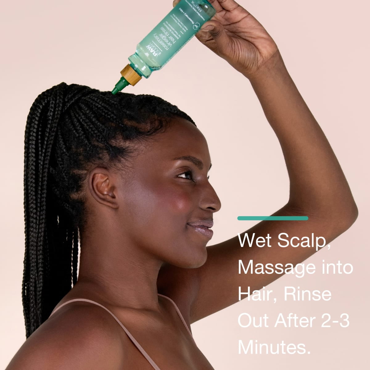 (3 pack) Raw Sugar Rosemary Vinegar Hair Rinse Shampoo Alternative - Rosemary + Mint, 6 fl oz