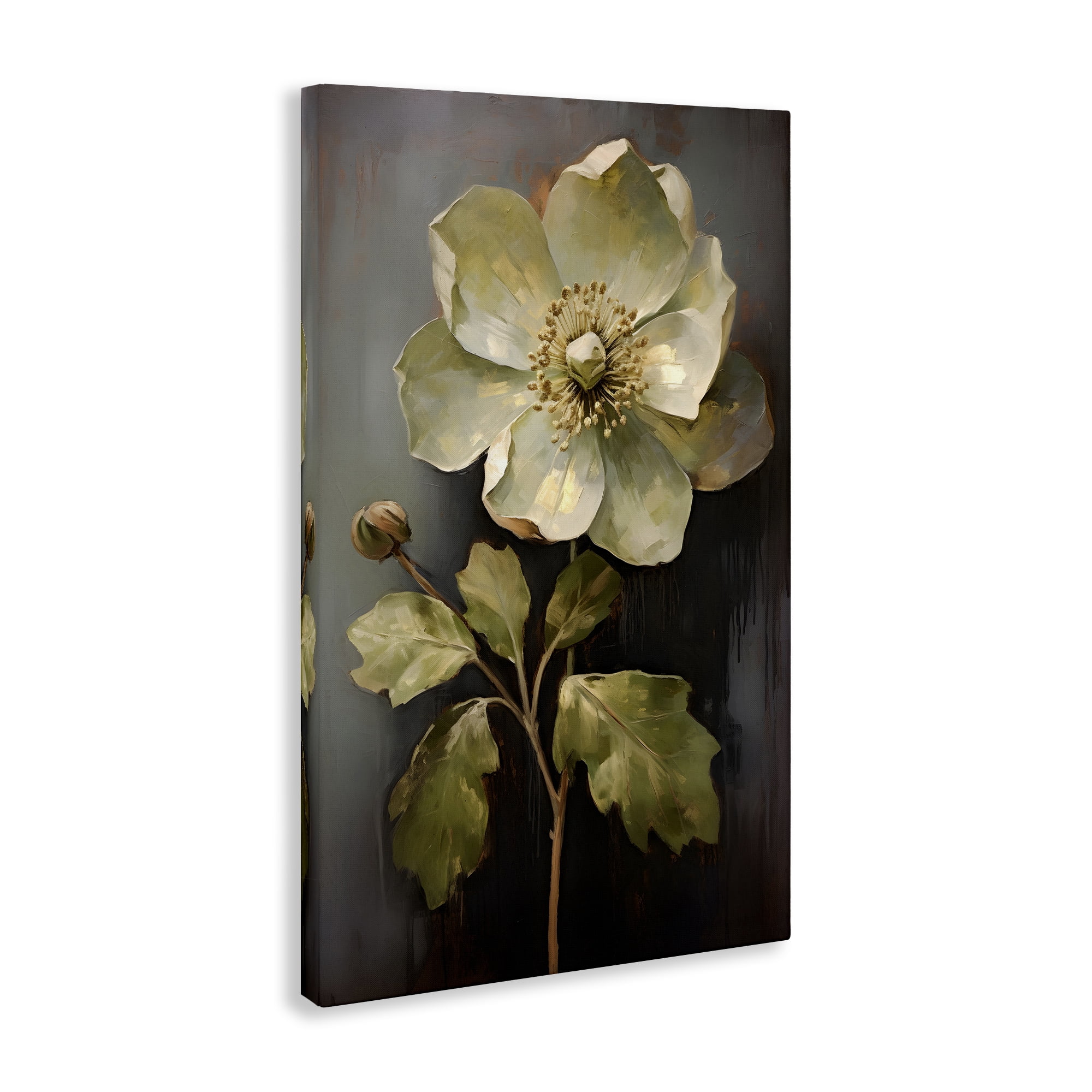 Stupell Industries White Magnolia Floret Botanical & Floral Painting Gallery Wrapped Canvas Art Print Wall Art, 20 x 30