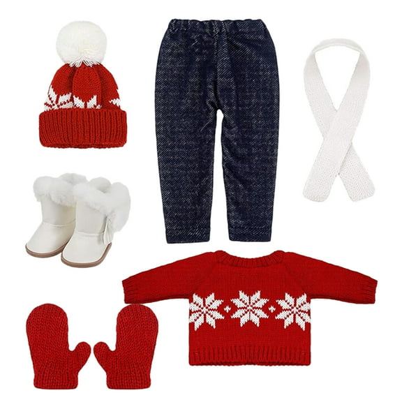 PAMINGONO Doll Christmas Outfit Set Cotton 1Set 11.8X5.9X0.2in