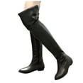 thumbnail image 3 of jsaierl Women's Boots Long Boots Knight Boots Round Head High Belt Buckle Flat Boots, 3 of 4