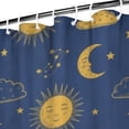thumbnail image 3 of Blue Sun Moon Cloud Star Pattern Shower Curtain 72"x84" ,Bathroom Decorative Shower Curtains Set with 12 Hooks,Modern Waterproof Washable Shower Curtain, 3 of 6