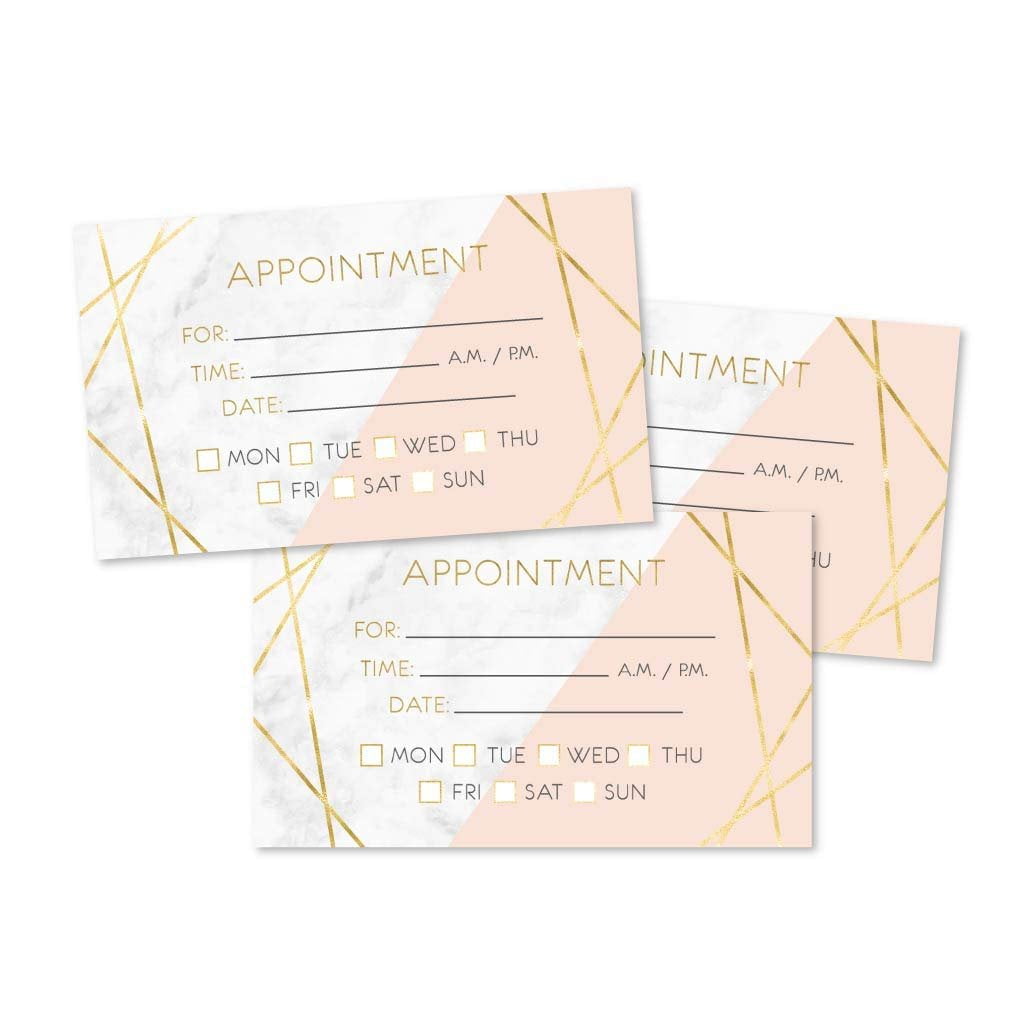 50 Marble Gold Appointment Reminder Cards, Next Apt. With Medical