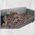 thumbnail image 5 of Flower Soft Flannel Fleece Throw Blanket, Floral Pattern with Roses Twig Warm Colors Flower Arrangement Bouquets, Cozy Plush for Indoor and Outdoor Use, 70" x 90", Tan Pink Dark Green, by Ambesonne, 5 of 5