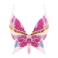 thumbnail image 2 of Razzly Sparkly Sequin Bandage Crop Top Women's Dance Vest Bra Belly Outfit Shiny(Pink,One Size), 2 of 7