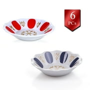 Melamine Turkish Tea Glass Saucers, Traditional Pattern Design Tea Cup Plates, 6 Pcs
