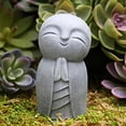 thumbnail image 1 of Resin Jizo Buddha Statue for Outdoor Garden Decor, Durable Sculpture Grey, 1 of 5