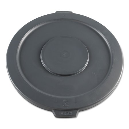 - Lids for 32-Gal Waste Receptacle, Flat-Top, Round, Plastic, Gray