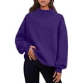 thumbnail image 2 of Uootdi Women Fall Clothes Womens Oversized Turtleneck Long Sleeve Solid Color Sweatshirts Pullover Hoodies Tops Trendy, 2 of 10