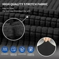 thumbnail image 5 of Stretch Sofa Cover Slipcover ，Couch Covers for 3 Cushion Couch pet Friendly (78"-94") Furniture Protector with Elastic Bottom Kids,Dog, Jacquard Small Checked(Large,Black), 5 of 5