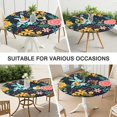 thumbnail image 7 of Round Tablecloth with Elastic Edge and Floral Pattern, Water-Resistant Polyester Cover for Indoor and Outdoor Tables, Fits 44-52 Inch, 7 of 7