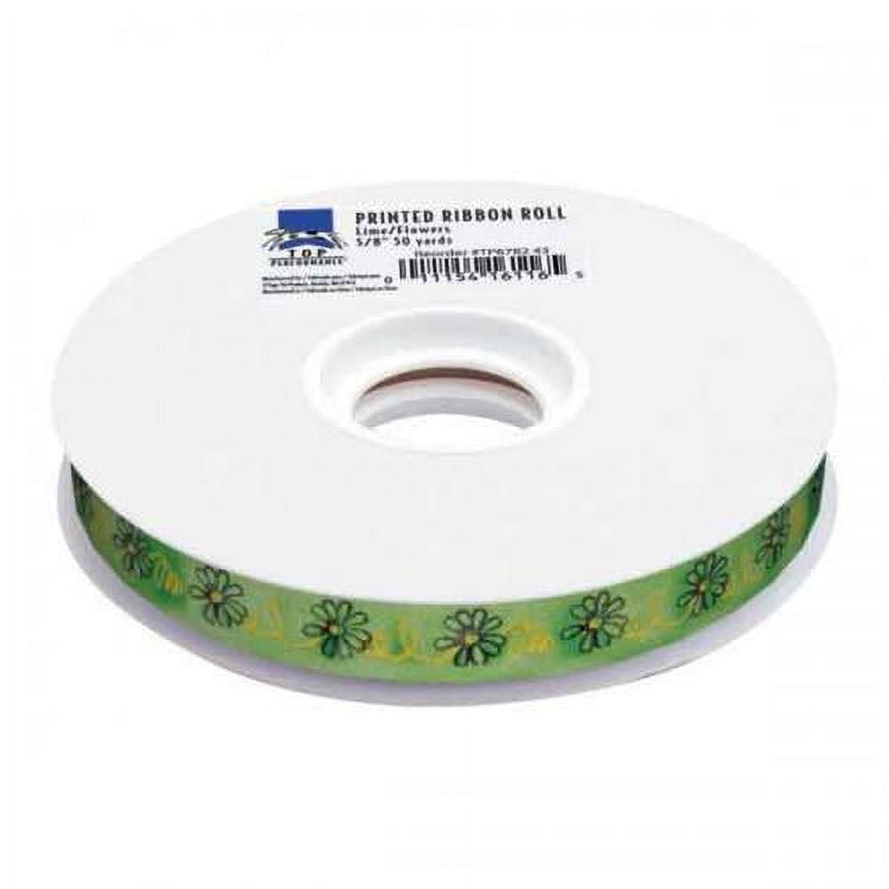 Top Performance TP Printed Ribbon 50yds Lime/Flowers