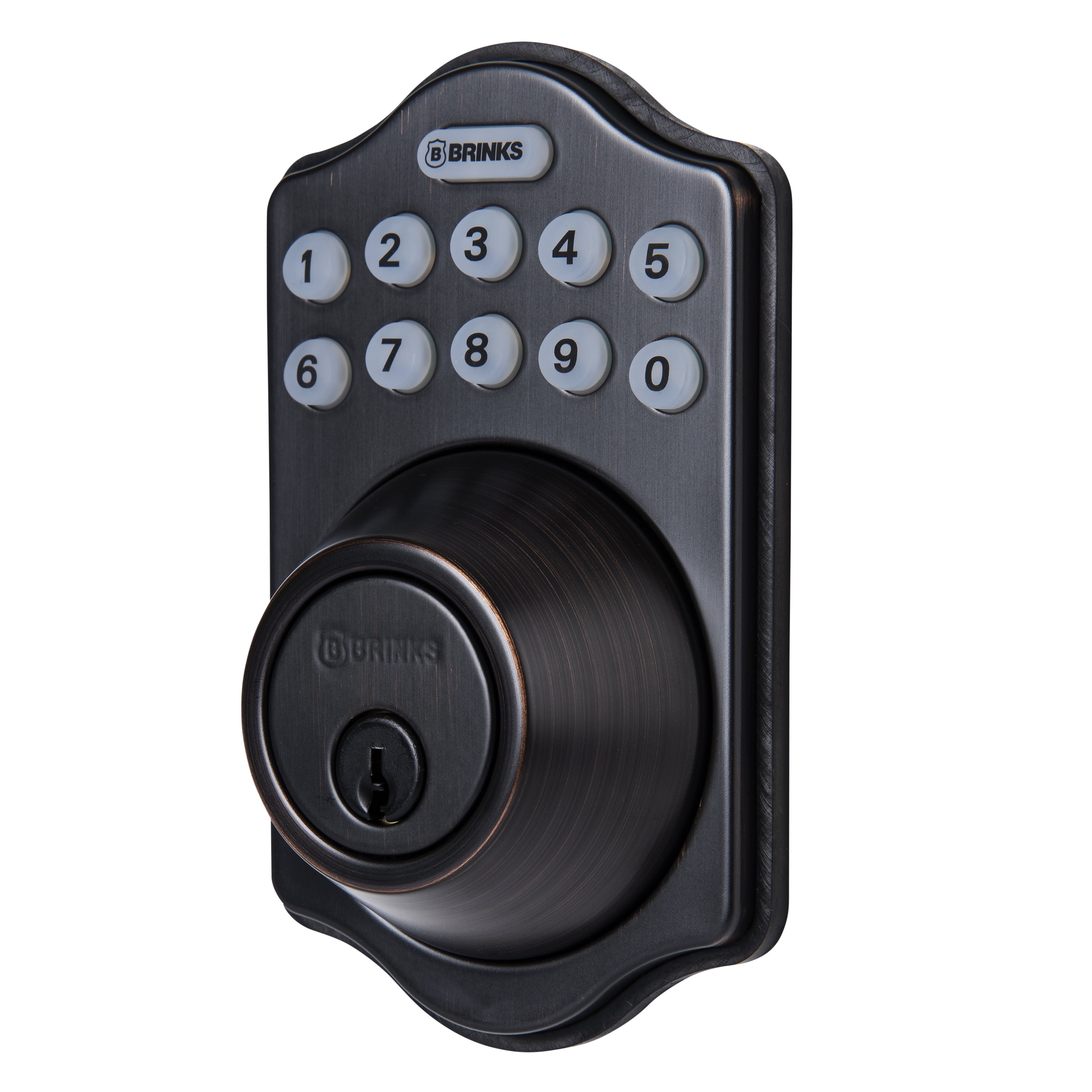 Brinks, Electronic Deadbolt Door Lock in Tuscan Bronze Finish