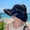 Black, variant on Ladies' Sun Hat, Wide Edged Grass Woven Beach Hat, Ladies' Ponytail Hat, Foldable Floppy Disk
