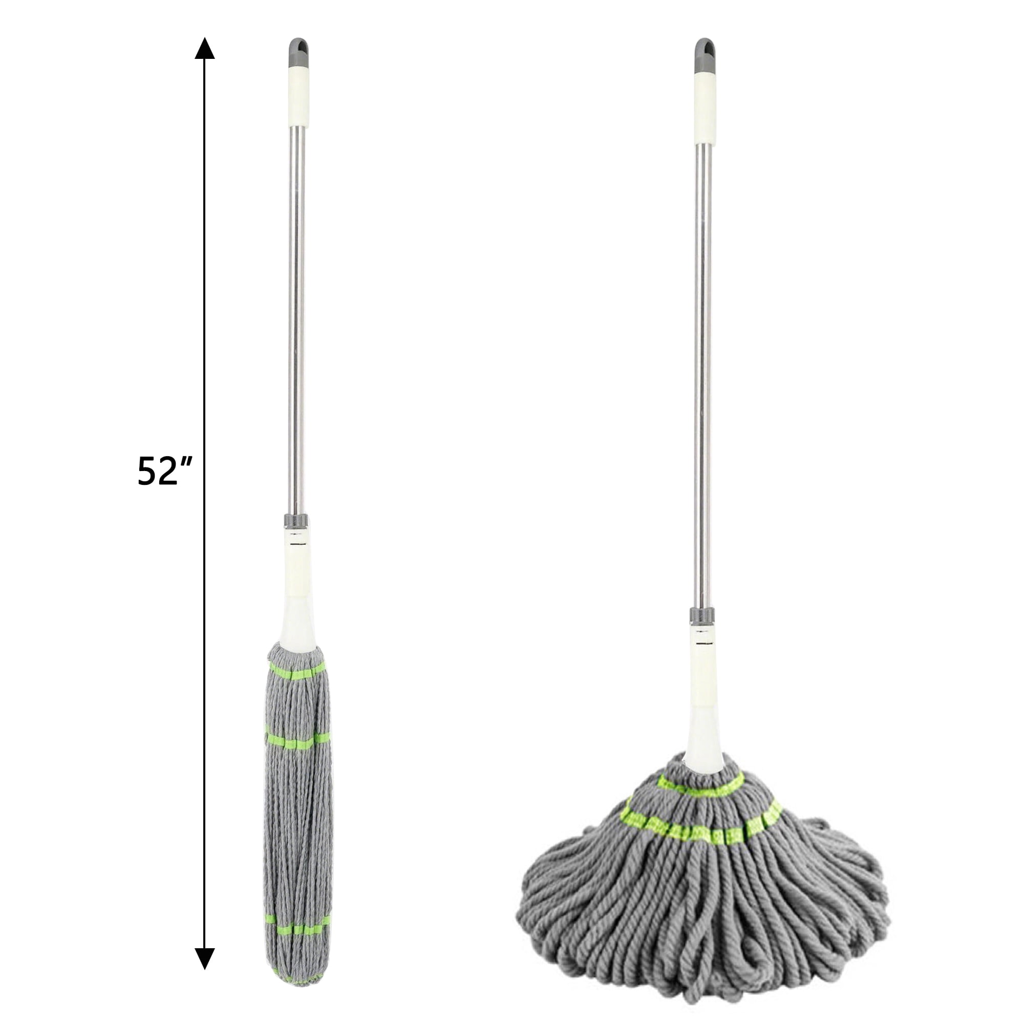 GARITIN Self-Wringing Twist Mop, Microfiber Floor Mop with 55" Long Handle, Hands-Free Ratchet Wringing