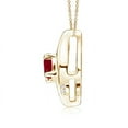 thumbnail image 2 of ANGARA Natural Shell Style Oval Ruby and Diamond Pendant in 14K Yellow Gold for Women (Size-4x3mm) | July Birthstone, Birthday, Anniversary, Jewelry Gift for Women | Natural Ruby Necklace, 2 of 9