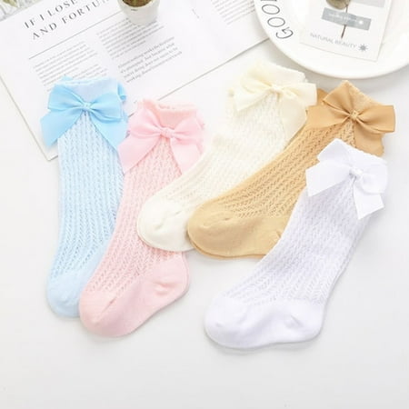 

Archer 1 Pair Socks Big Bow-knot Anti-mosquito Baby Girls Toddler Bow Cotton Mesh Stockings for Infant