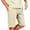 Beige, variant on COSFO Black Men Summer Shorts Cotton Flat Front Chino Shorts with Pockets Business Relaxed Fit Shorts