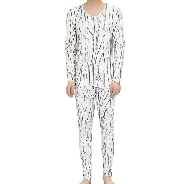 Haut à Manches Longues à Col Ras du Cou pour Homme, Pantalon Réversible en Velours Allemand à Taille Extensible, Ensemble de sous-Vêtements Thermiques