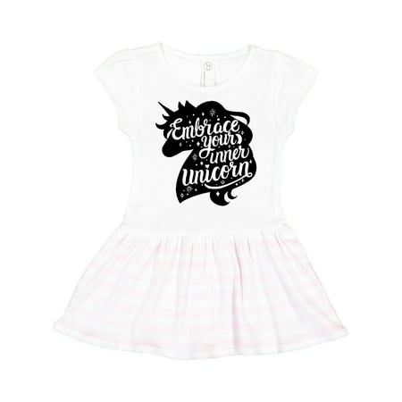 

Inktastic Embrace Your Inner Unicorn in Black Silhouette Gift Toddler Girl Dress