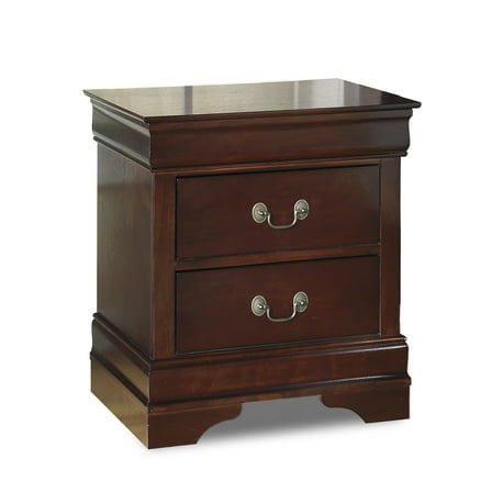 Signature Design by Ashley Traditional Alisdair 2 Drawer Nightstand, Reddish Brown
