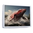 thumbnail image 2 of Designart "Ocean s Spectacle Coastal Whale Watching I" Animals Floater Framed Canvas Wall Art, 2 of 7