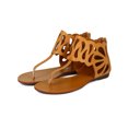 thumbnail image 5 of Bumper BB05 Women Leatherette Thong Cutout Gladiator Flat Sandal, 5 of 5
