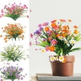 thumbnail image 2 of Spencer 6 Packs Artificial Fake Flowers, Faux Little Daisy Outdoor Plastic Plants UV Resistant Shrubs Outside Indoor Garden Porch Window Box Decorations (Orange), 2 of 9