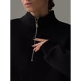 thumbnail image 5 of Womens Sweatshirts Half Zip Cropped Pullover Quarter Zipper Hoodies 2025 Fall Fashion Outfits Black (Thick) L, 5 of 9