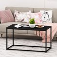 thumbnail image 2 of Furinno Camnus Coffee Table, Metal Frame Black Coffee Table, Rectangular Wide Side Table, Easy Assembly, for Living Room, Bedroom, Home Office, Dark Americano, 2 of 5