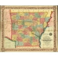thumbnail image 2 of Vintage Maps 14x12 White Modern Wood Framed Museum Art Print Titled - Arkansas 1854, 2 of 4