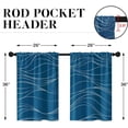 thumbnail image 2 of Summer Sea Aqua Ocean Kitchen Curtains, Mountain Stripe Blue Short Window Curtains Set of 2, Window Treatment Tier Curtains for Kitchen Over Sink Bathroom Dining Room Decor (26x36 Inch), 2 of 5