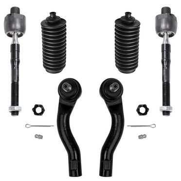 Detroit Axle - Front 6pc Tie Rods Kit for Ford Fusion Lincoln MKZ Zephyr Mercury Milan, 2 Boots 4 Tie Rod End Links Replacement