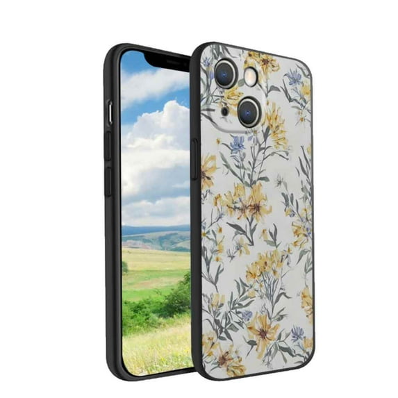 Compatible with iPhone 13 Phone Case, Flowers-18 Case Men Women, Flexible Silicone Shockproof Case for iPhone 13