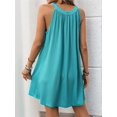 thumbnail image 2 of Summer New Solid Color Round Neck Halter Neck Loose Sleeveless Dress Tropical Green S, 2 of 8