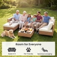 thumbnail image 4 of LAZZO 7-Piece Outdoor Conversation Set, Wicker Patio Furniture with Cushions and Coffee Table, Beige, 4 of 9