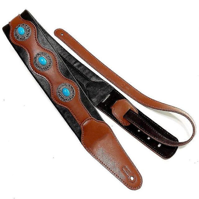 CHAO Correa de guitarra estilo étnico de cuero ajustable correa acústica eléctrica cinturón de guitarra piezas de guitarra accesorios