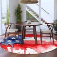 thumbnail image 4 of USA Flag Washable Round Area Rug 7 ft, Independence Day, Soft Non Slip Rugs Stain Repellent Indoor Felt Carpet for Living Dining Room Bedroom Home Office, 4 of 9