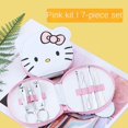thumbnail image 4 of Juego de cortaúñas de acero inoxidable para manicura, juego de cortaúñas de Hello Kitty de 7 piezas, cortaúñas para el hogar, herramienta de pedicura, 4 of 4