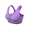 thumbnail image 2 of Women's Zip Front Closure Sports Bra Ultra-thin Large Bra Sports Bra Front Zipper Full Cup Padded Tops Seamless Wirefree Active Workout Gym Yoga Bras, 2 of 6