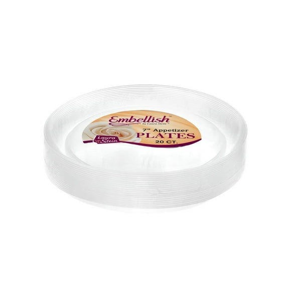 Party Source 7" Clear Scroll Plastic Salad Party Plates Case of 120