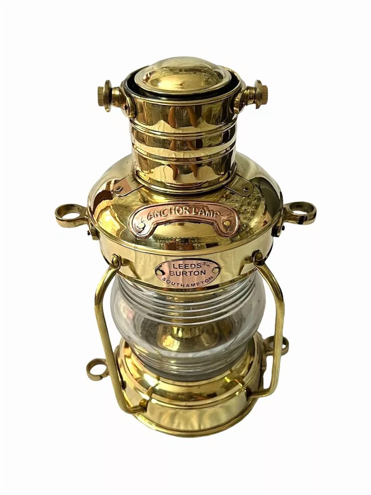 Vintage Brass Anchor Oil Lamp Collectible Nautical Maritime Ship Lantern Oil lamp Boat Light