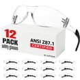 thumbnail image 1 of Gafas de seguridad Hoqiwild ANSI Z87.1 transparentes, paquete de 12 para hombres y mujeres, 1 of 8